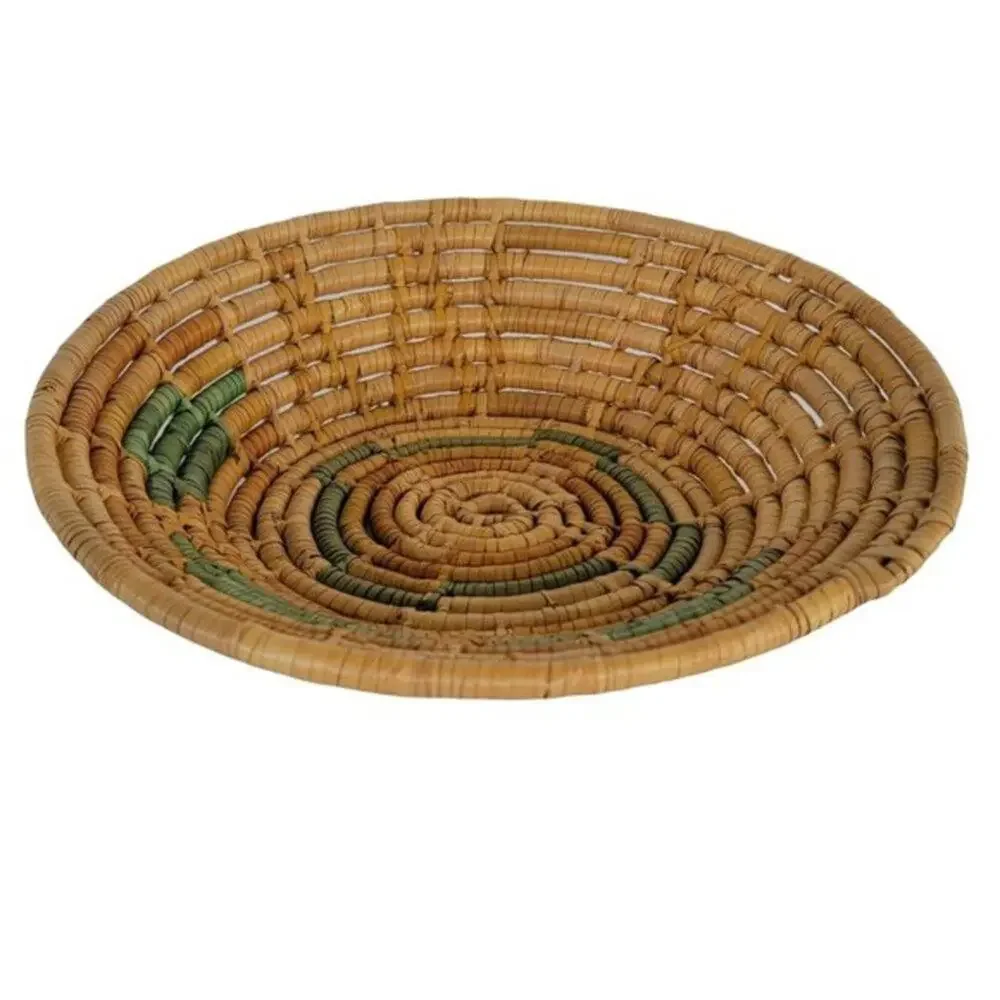 Handwoven Wicker Wall Basket Small Round Tray Boho Natural Home Decor